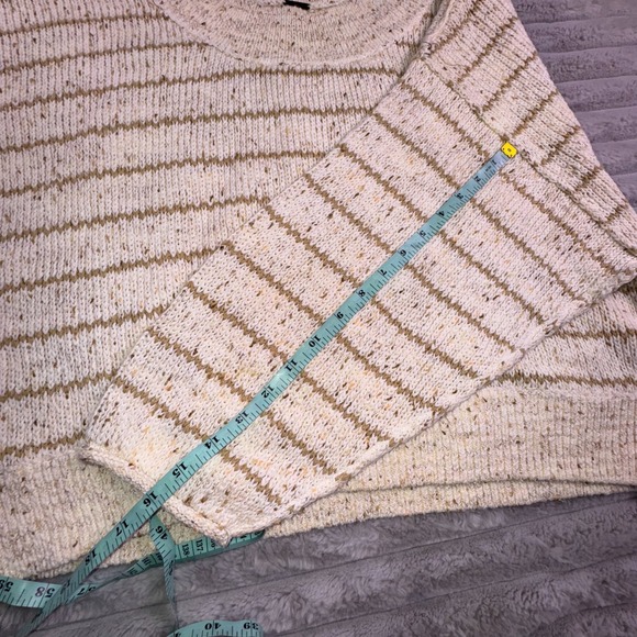 Free People Sweater Women Small Starlight Striped Sparkle Open Knit Oversize Top - Picture 11 of 12